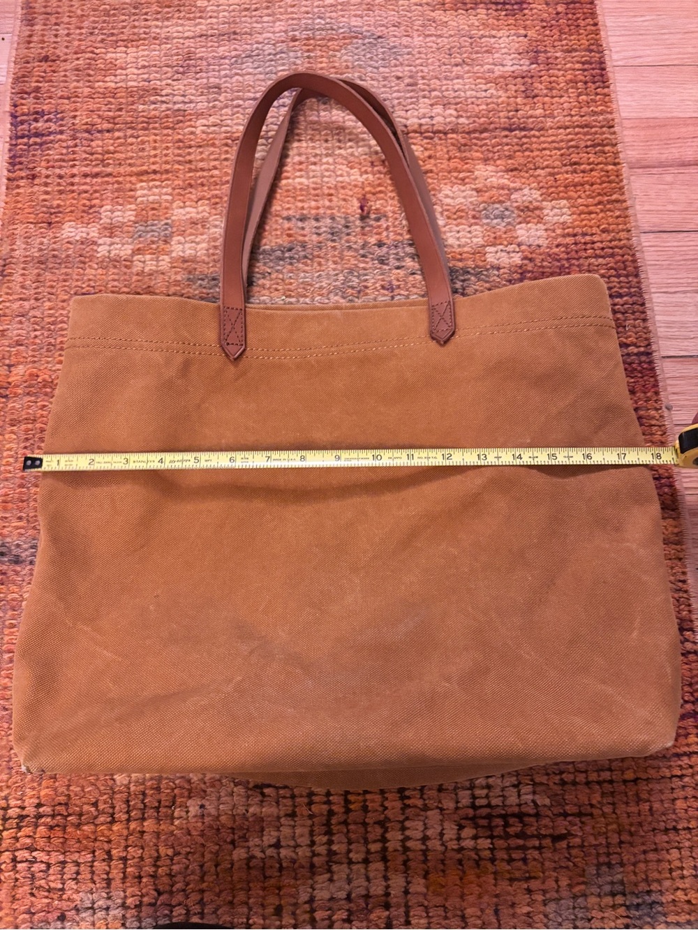 Madewell Canvas Tote with Brown Leather Handles - Picture 3 of 4
